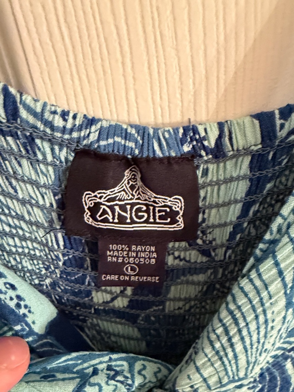 Angie Blue Leaf-Print Maxi Dress - Picture 2 of 3